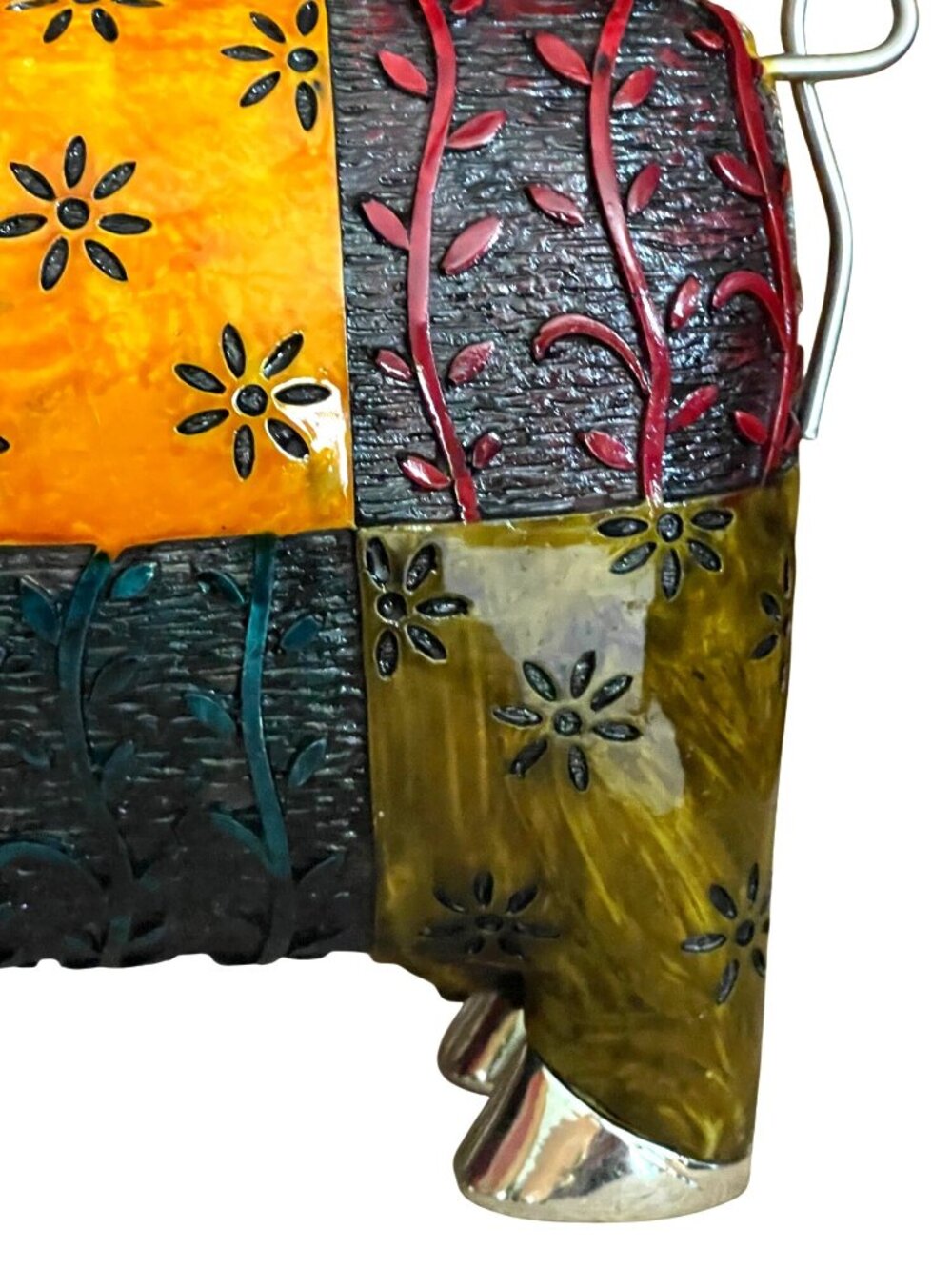 Uttermost Colorful Cow Decorative Metal Resin Accent Figurine Multi-Color Silver - Picture 4 of 12